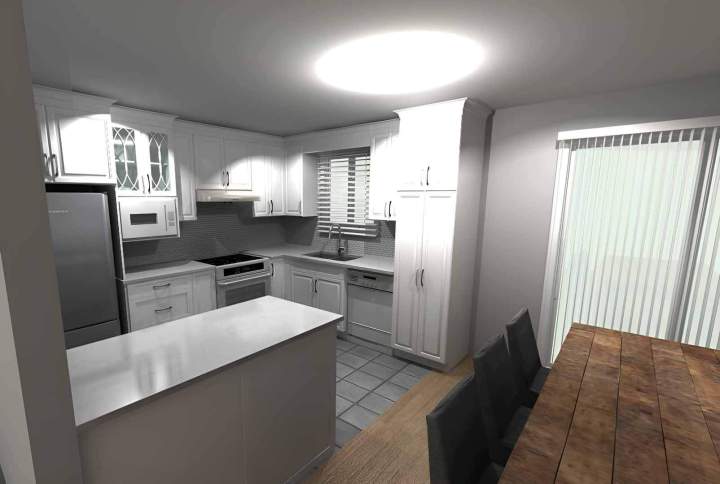 Rendus 3D de cuisine à Dollard-des-Ormeaux